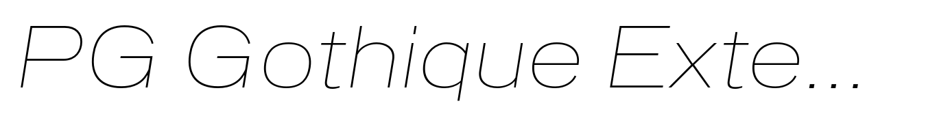 PG Gothique Extended Thin Italic